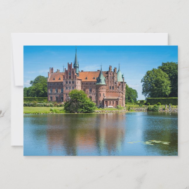 Schloss Egeskov durch einen Teich Dankeskarte (Vorderseite)