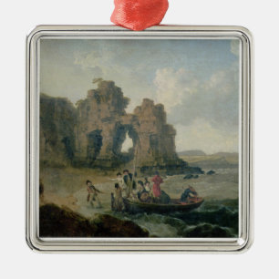 Schloss-Felsen (Flatholm Insel), Bristol-Kanal, 17 Silbernes Ornament