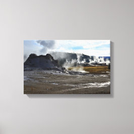 Schloss Geyser und Obergeyser-Becken, Gelbstein Leinwanddruck