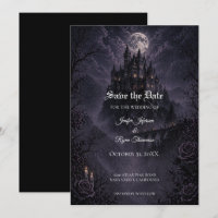 Schloss-Gotik-Hochzeit Save-the-Date-Einladung