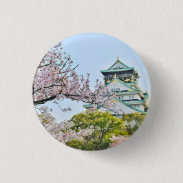 Schloss Himeji mit Kirschblüten Japan Button
