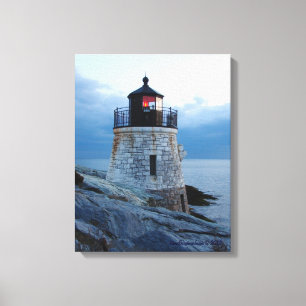 Schloss-Hügel-Leuchtturm Newport, RI Leinwand