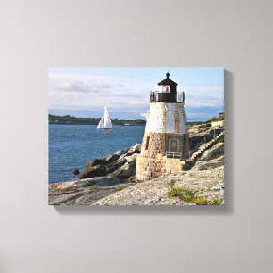 Schloss-Hügel-Leuchtturm, Rhode Island Leinwanddruck
