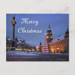 Schloss in der Weihnachtszeit Feiertagspostkarte