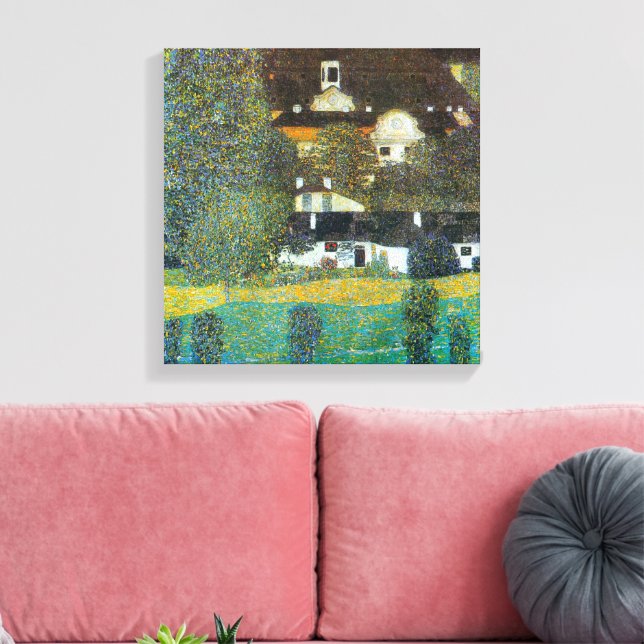 Schloss Kammer am Attersee II von Gustav Klimt Leinwanddruck (Insitu (Wohnzimmer))