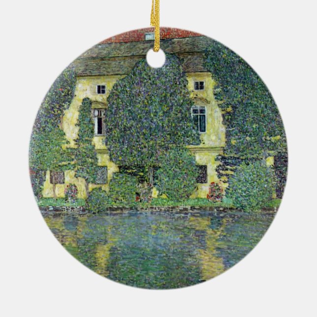 Schloss Kammer am Attersee III von Gustav Klimt Keramik Ornament (Hinten)