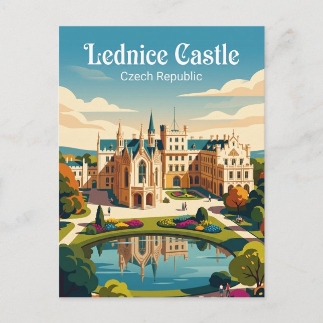 Schloss Lednice Tschechien Postkarte (Vorderseite)