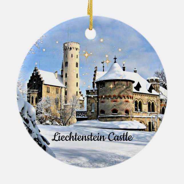 Schloss Liechtenstein, hübsche Urlaubsplanung Keramik Ornament (Hinten)