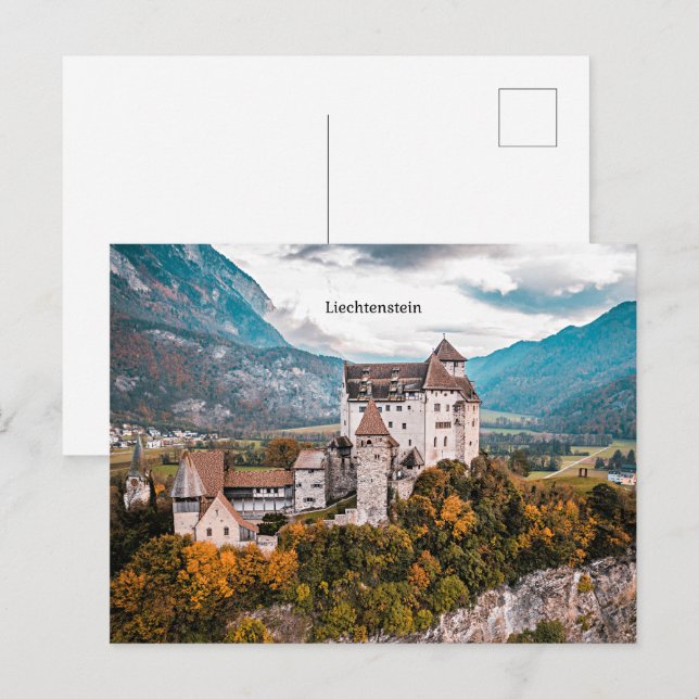 Schloss Liechtenstein Postkarte (Vorne/Hinten)