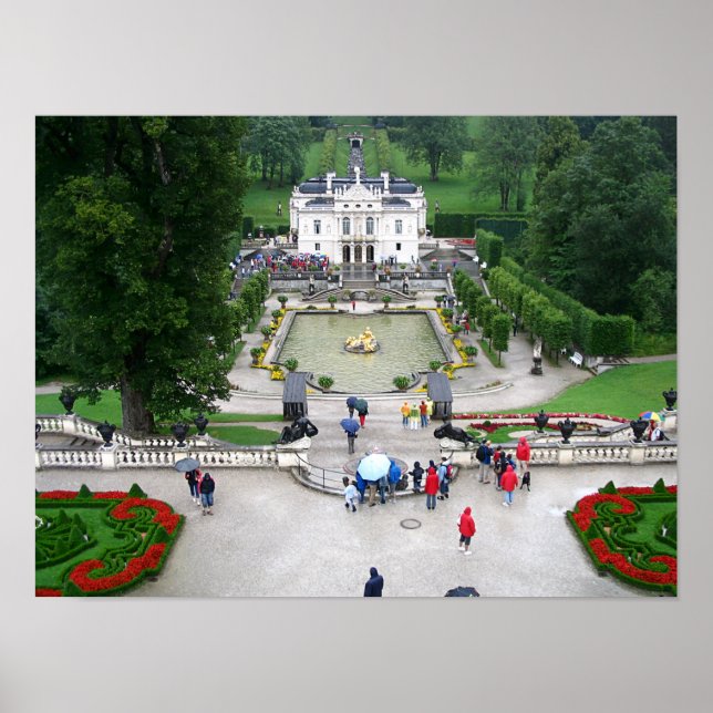 Schloss Linderhof in Bayern, Deutschland Poster (Vorne)