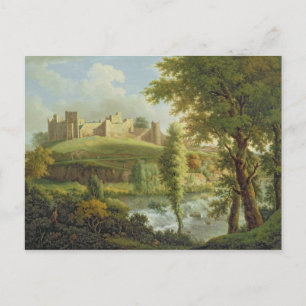 Schloss Ludlow mit Dinham Weir, aus dem Süden des Postkarte