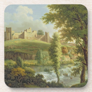 Schloss Ludlow mit Dinham Weir, aus Südwesten Untersetzer