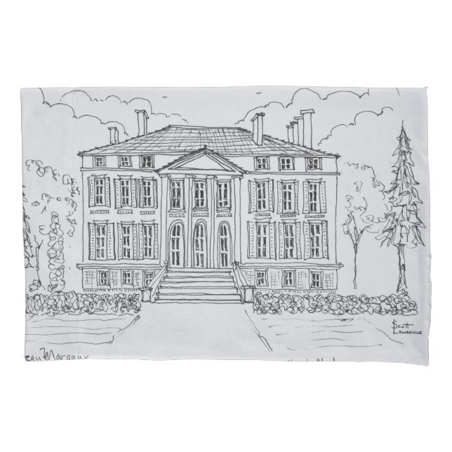 Schloss Margaux| Bordeaux, Frankreich Kissenbezug (Vorderseite-Links)