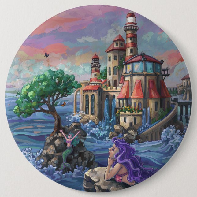 Schloss Mermaid Button (Vorderseite)