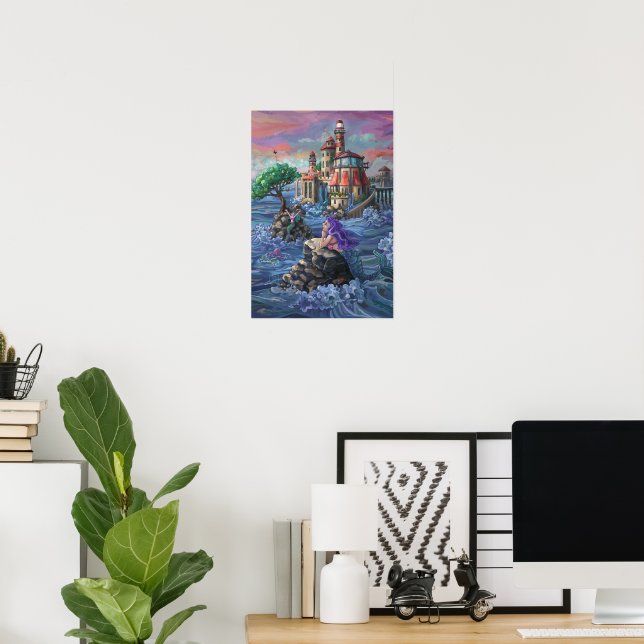 Schloss Mermaid Poster (Heimbüro)