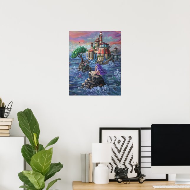 Schloss Mermaid Poster (Heimbüro)