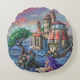 Schloss Mermaid Rundes Kissen