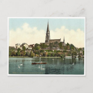 Schloss Miramer und See, Chemnitz, Sachsen, Deutsc Postkarte