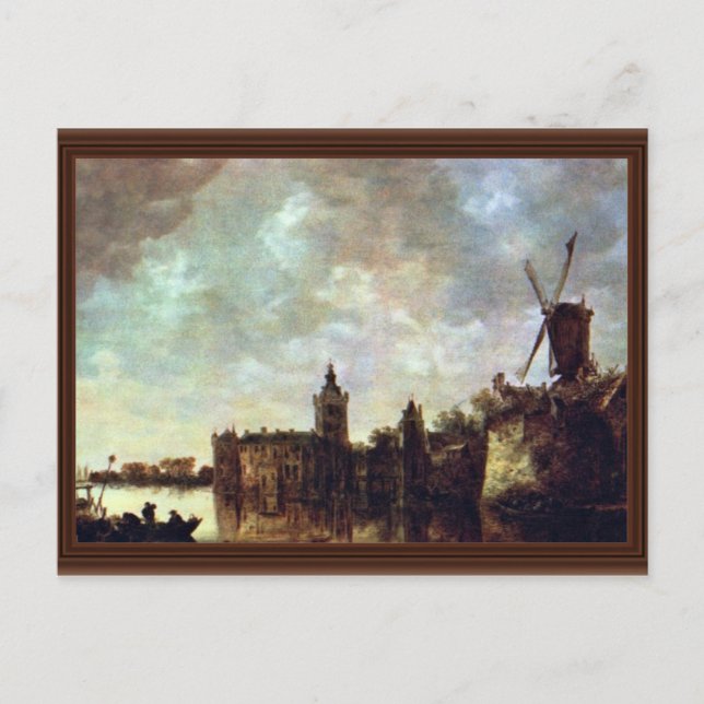 Schloß Montfort by Goyen Jan Van (Beste Qualität) Postkarte (Vorderseite)
