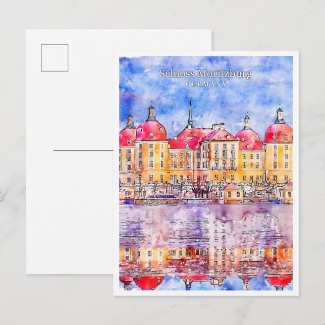 Schloss Moritzburg Deutschland Postkarte (Vorne/Hinten)