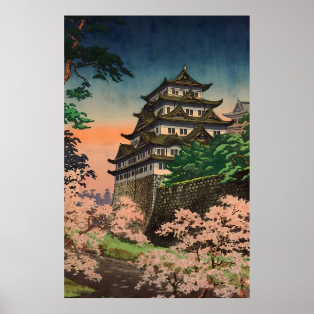 Schloss Nagoya 1937 von Tsuchiya Koitsu Poster (Vorne)