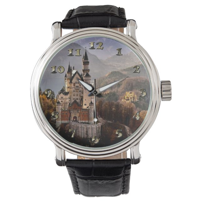 Schloss Neuschwanstein Deutschland Armbanduhr (Vorderseite)