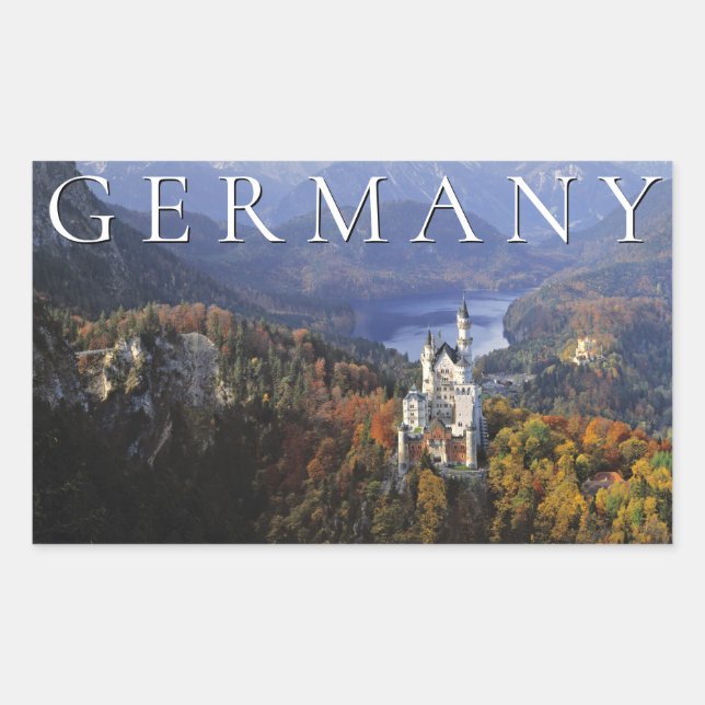 Schloss Neuschwanstein | Deutschland, Bayern Rechteckiger Aufkleber (Vorderseite)