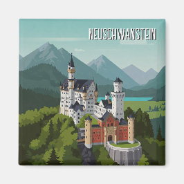 Schloss Neuschwanstein Deutschland Reisen Abstrakt Magnet