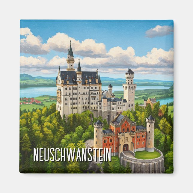Schloss Neuschwanstein Deutschland Reisen Magnet (Vorne)
