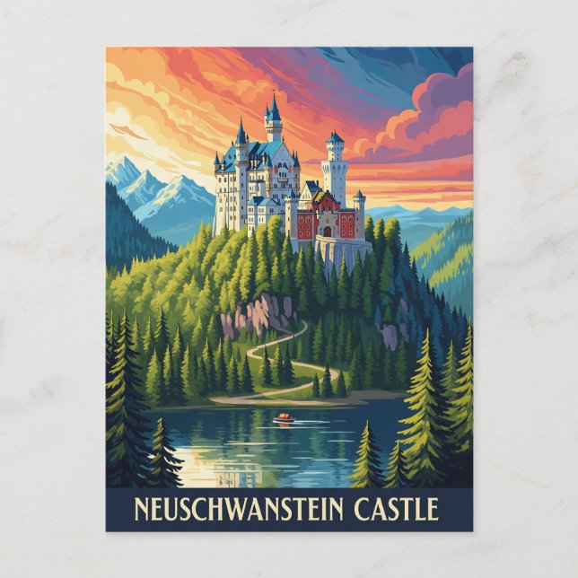 Schloss Neuschwanstein Deutschland Reisen Postkarte (Vorderseite)