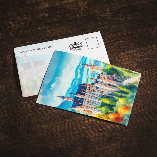 Schloss Neuschwanstein Deutschland Wasserfarbener  Einladung (Von Creator hochgeladen)