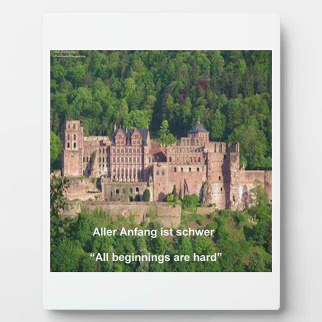 Schloss Neuschwanstein Frankfurt & deutsches Zitat Fotoplatte (Vorderseite)