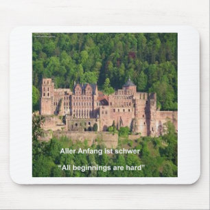 Schloss Neuschwanstein Frankfurt & deutsches Zitat Mousepad
