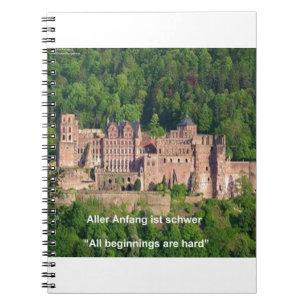 Schloss Neuschwanstein Frankfurt & deutsches Zitat Notizblock