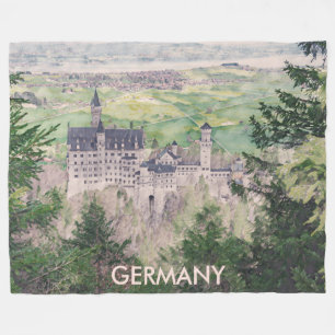Schloss Neuschwanstein in Deutschland Fleecedecke