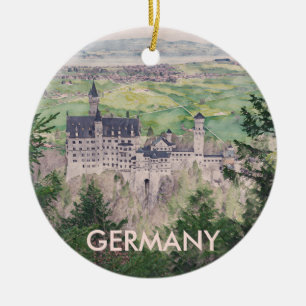 Schloss Neuschwanstein in Deutschland Keramik Ornament