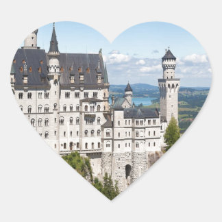 Schloss Neuschwanstein in Schwangau Bayern Herz-Aufkleber