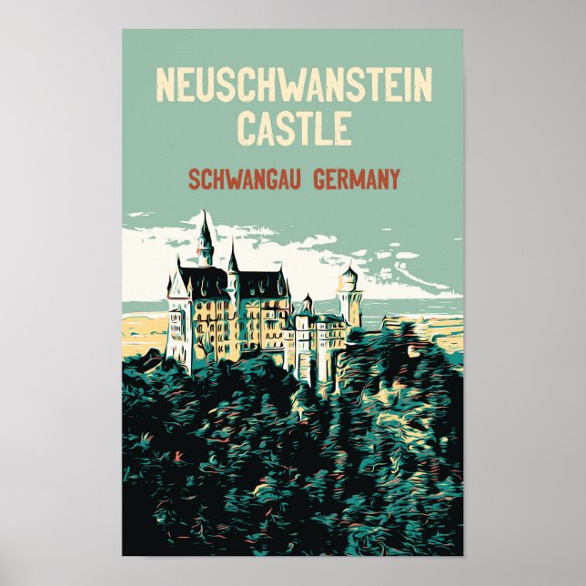 Schloss Neuschwanstein in Schwangau, Deutschland P Poster (Vorne)