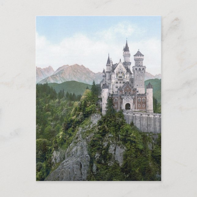 Schloss Neuschwanstein Lithograph Postkarte (Vorderseite)