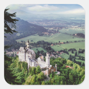 Schloss Neuschwanstein Quadratischer Aufkleber