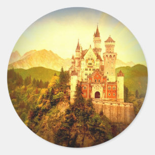 Schloss Neuschwanstein Runder Aufkleber