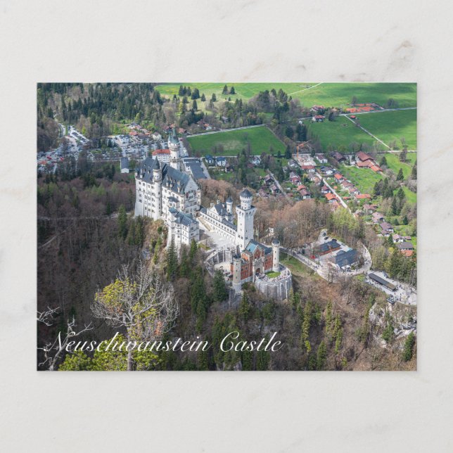 Schloss Neuschwanstein und Alpen Postkarte (Vorderseite)