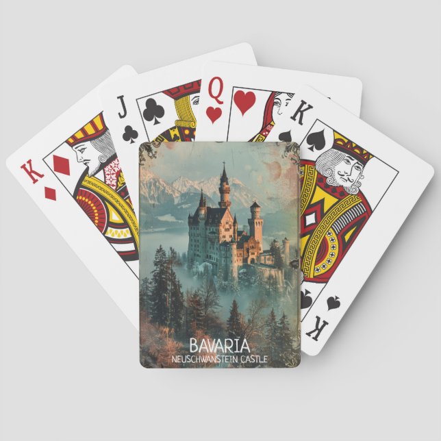 Schloss Neuschwanstein Vintag Spielkarten (Rückseite)