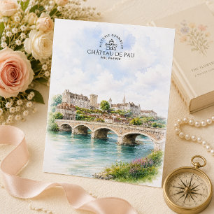 Schloss Pau und Brücke – Frankreich Postkarte