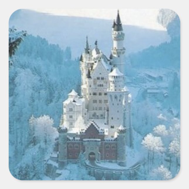 Schloss Schönheit Quadratischer Aufkleber (Vorderseite)