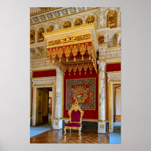 Schloss Schwerin Throne Hall, Deutschland Poster