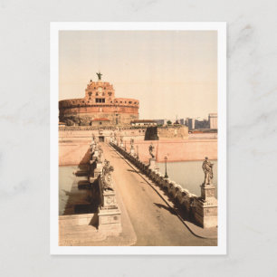 Schloss St. Angelo und Brücke, Rom, Latium Italien Postkarte