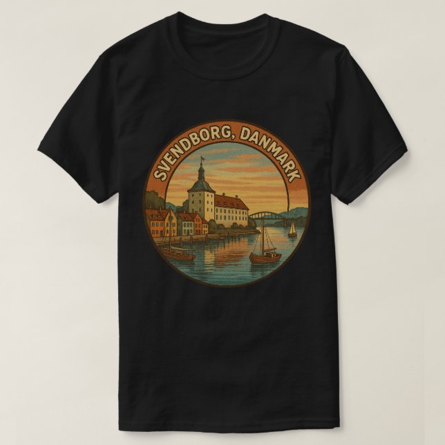 Schloss Svendborg Dänemark T-Shirt (Design vorne)
