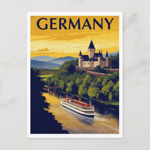 Schloss- und Flusskreuzfahrt Deutschland Vintage Postkarte