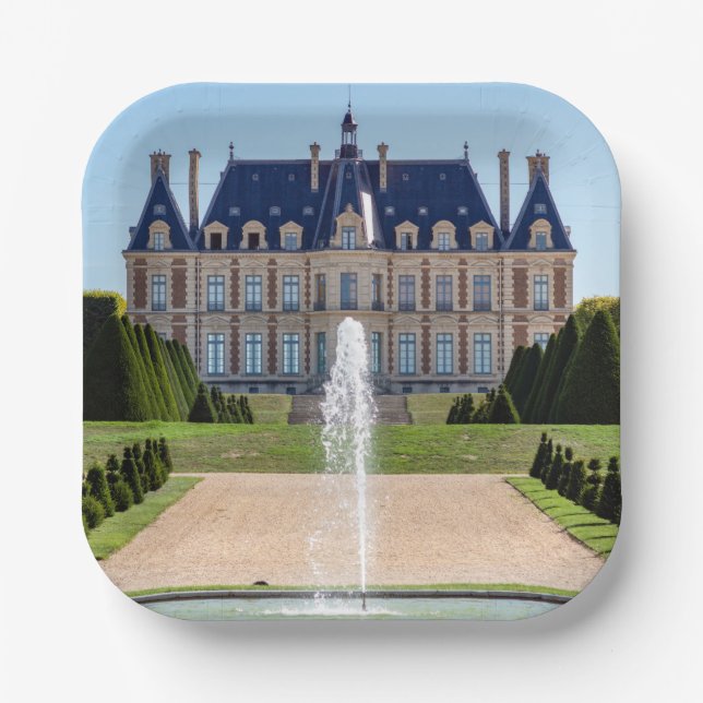 Schloss und Parc de Sceaux im Sommer - Frankreich Pappteller (Vorderseite)